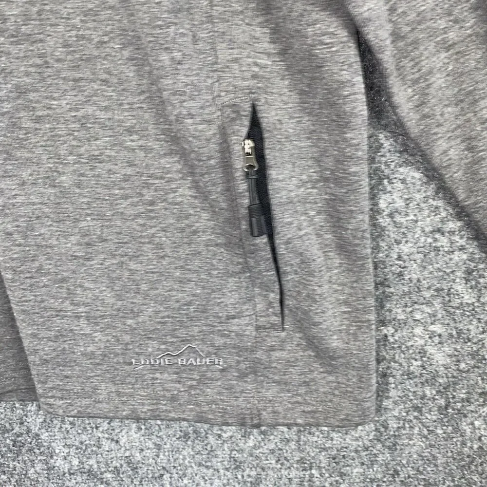 Eddie Bauer 1/4 Zip Pullover Mens Size L Gray Mix Media Casual Outdoors